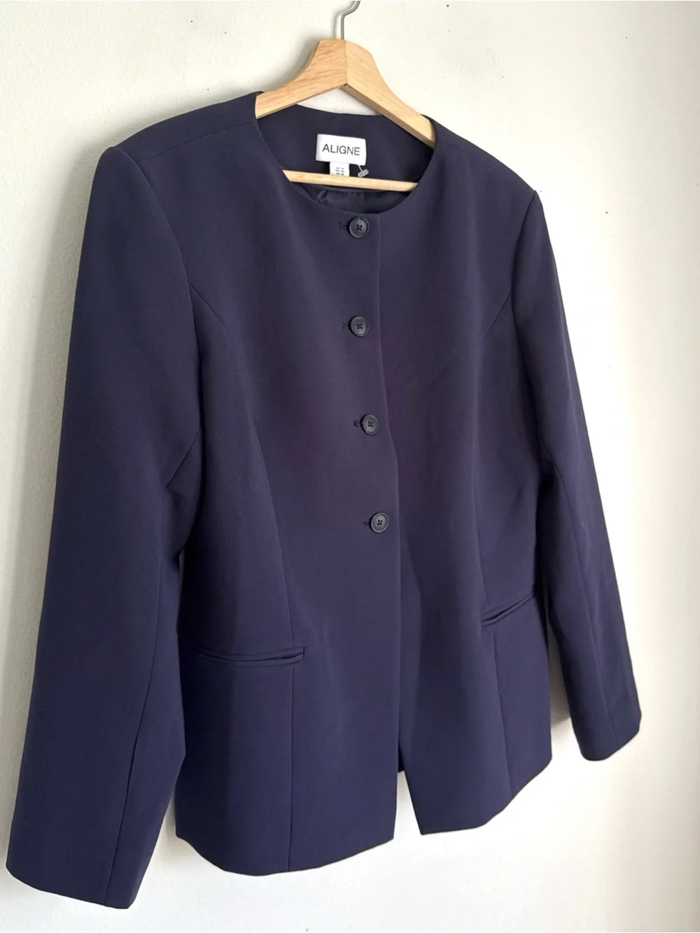 Aligne Daphne Waisted Blazer in Navy Blue